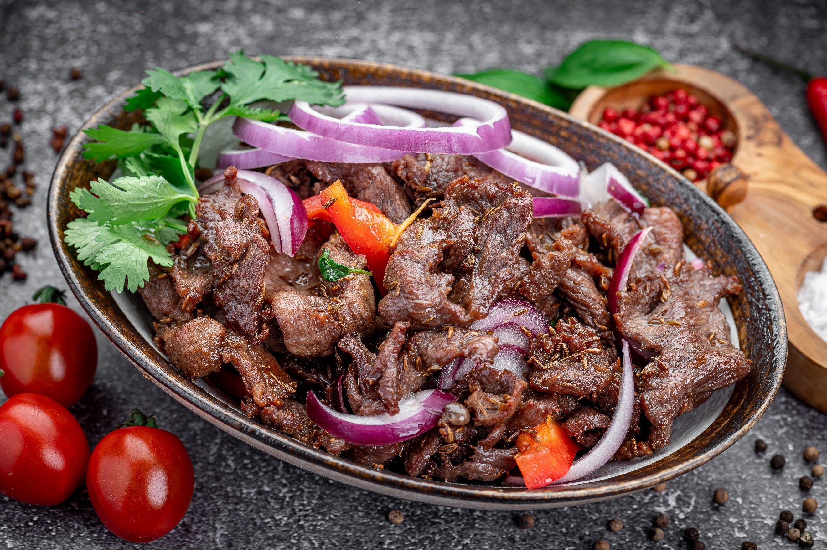 Stir fried lamb with cumin