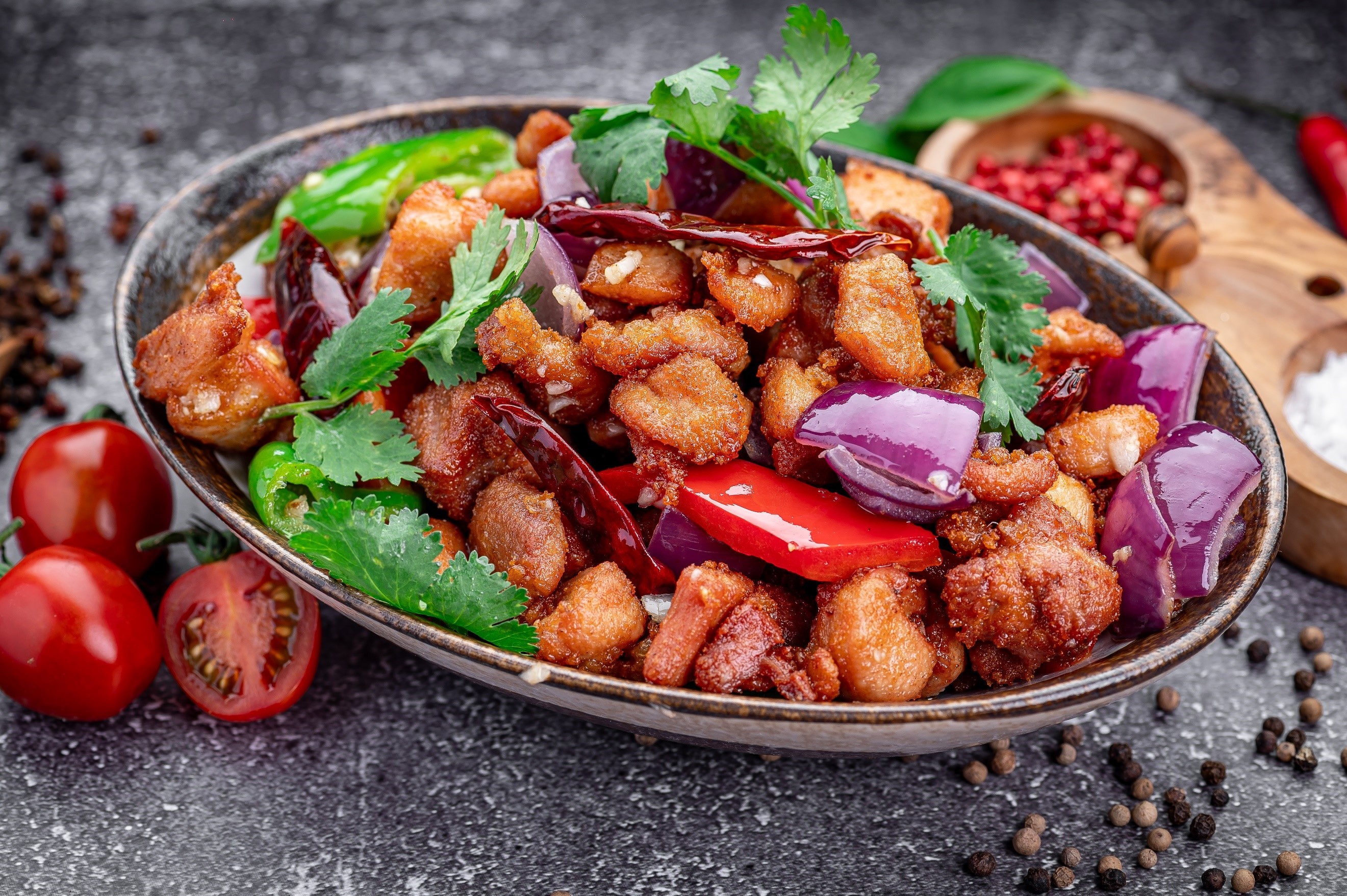 Spicy chicken with rice